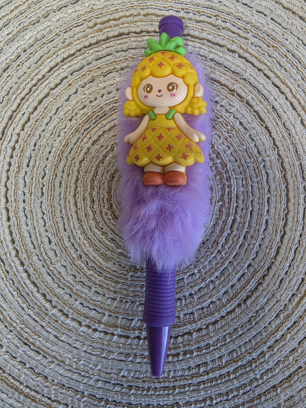 Purple Pineapple Doll Fuzzy Kids Pen